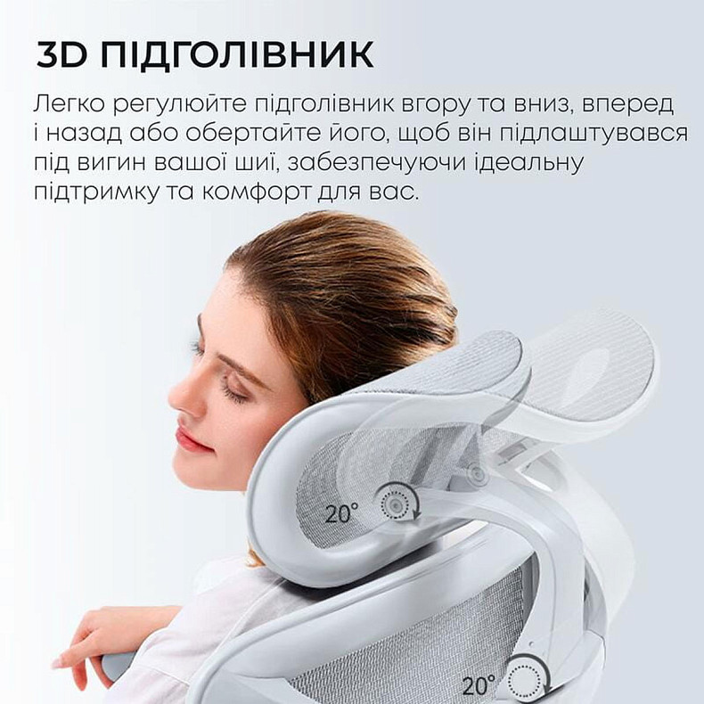 Крісло офісне з підставкою для ніг Sihoo DORO C300L Mesh White
