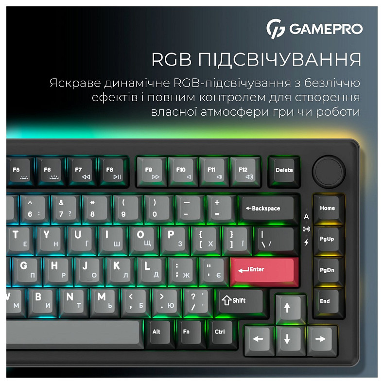 Клавиатура GamePro Asgard Yord Keychron Super Red Switch Black (MK266BK)