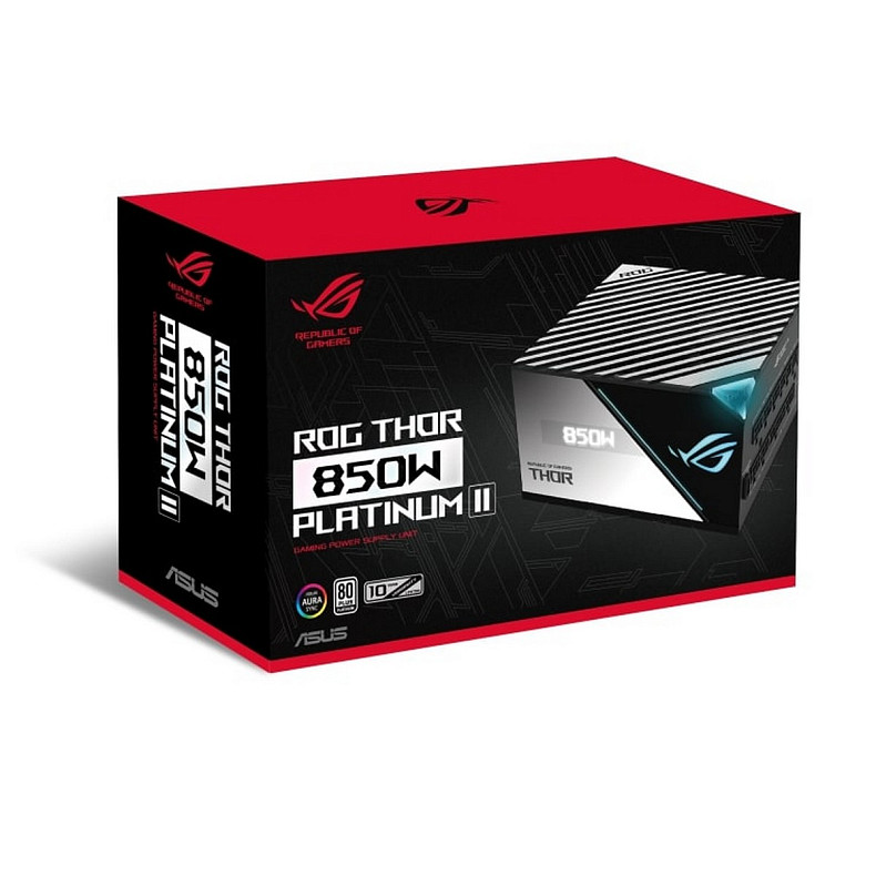 Блок питания ASUS ROG THOR (850W), 80+ Platinum, 135мм, 1xMB 24pin(20+4), 2xCPU 8pin(4+4)