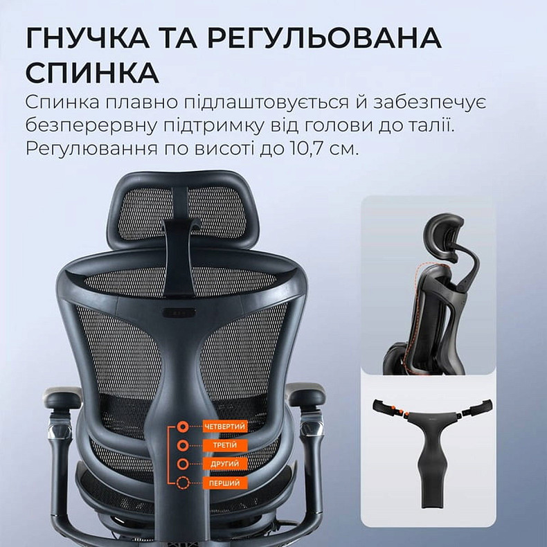 Крісло офісне з підставкою для ніг Sihoo DORO C300 Pro Mesh Black