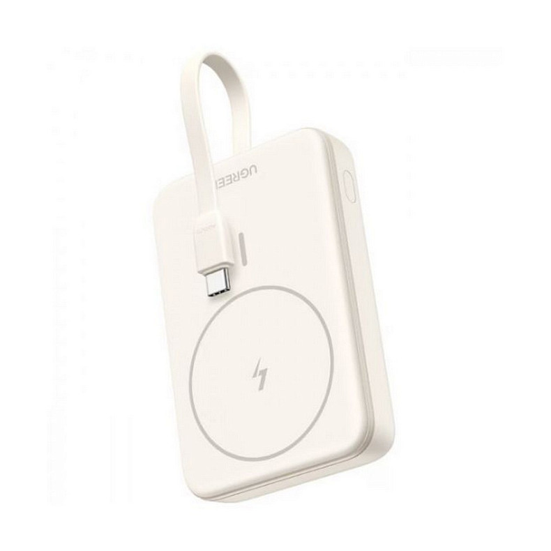 Універсальна мобільна батарея Ugreen Magnetic Wireless 10000 mAh 20W Build-in USB-C Cable (PB760) білий