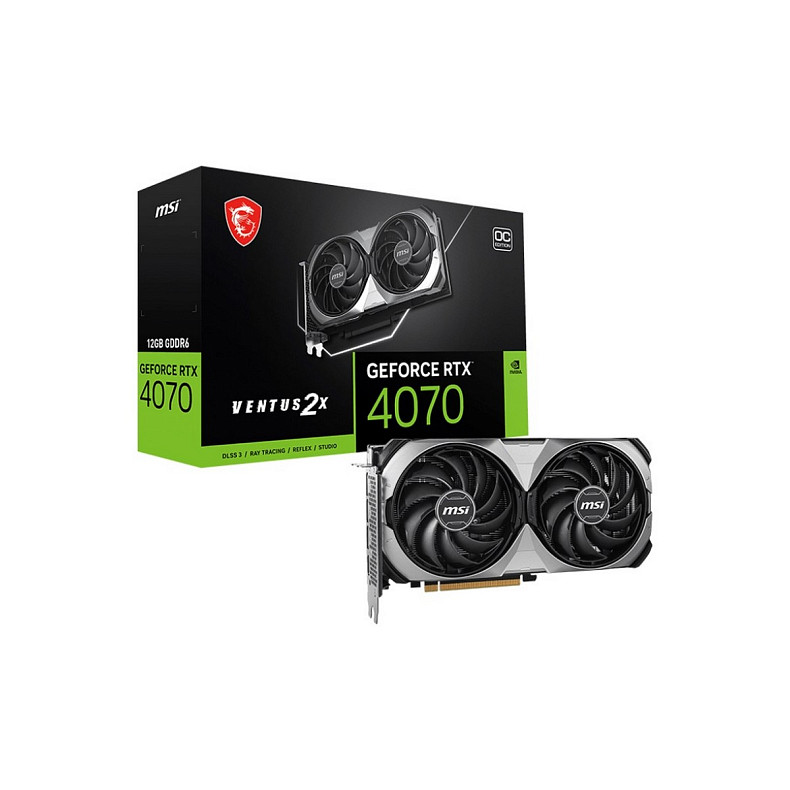 Видеокарта RTX 4070 12GB GDDR6 Ventus 2X E1 OC MSI (GeForce RTX 4070 VENTUS 2X E1 12G OC)