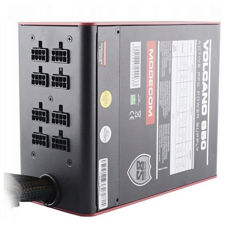 Блок питания 650W Modecom VOLCANO 650 BRONZE, 120mm, MODULAR, 80+ Bronze Box