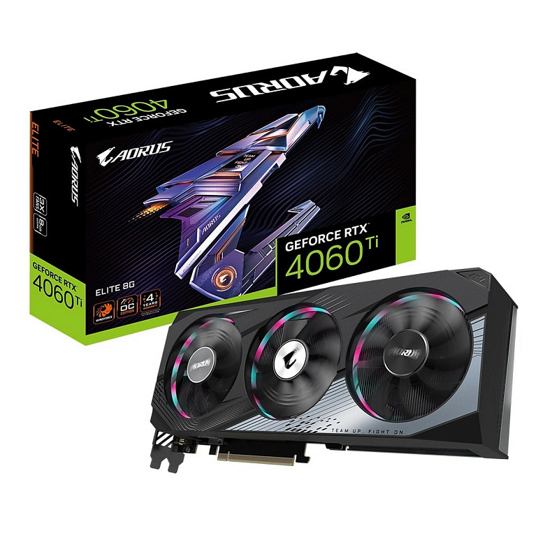 Видеокарта GIGABYTE GeForce RTX 4060 Ti 8GB GDDR6 AORUS ELITE