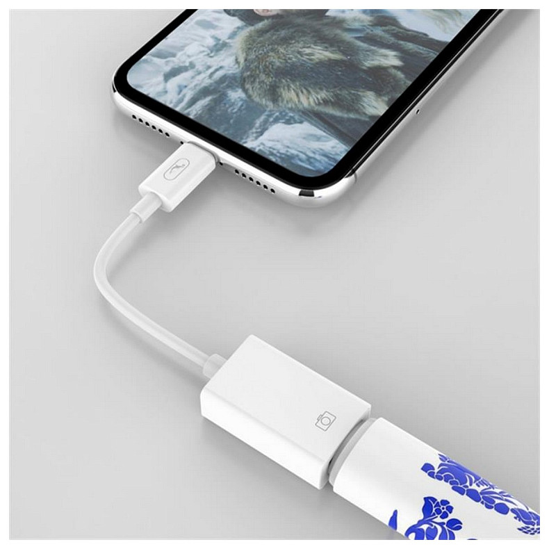 SkyDolphin OT02 OTG USB Type-C - USB (M/F), White (ADPT-00018)