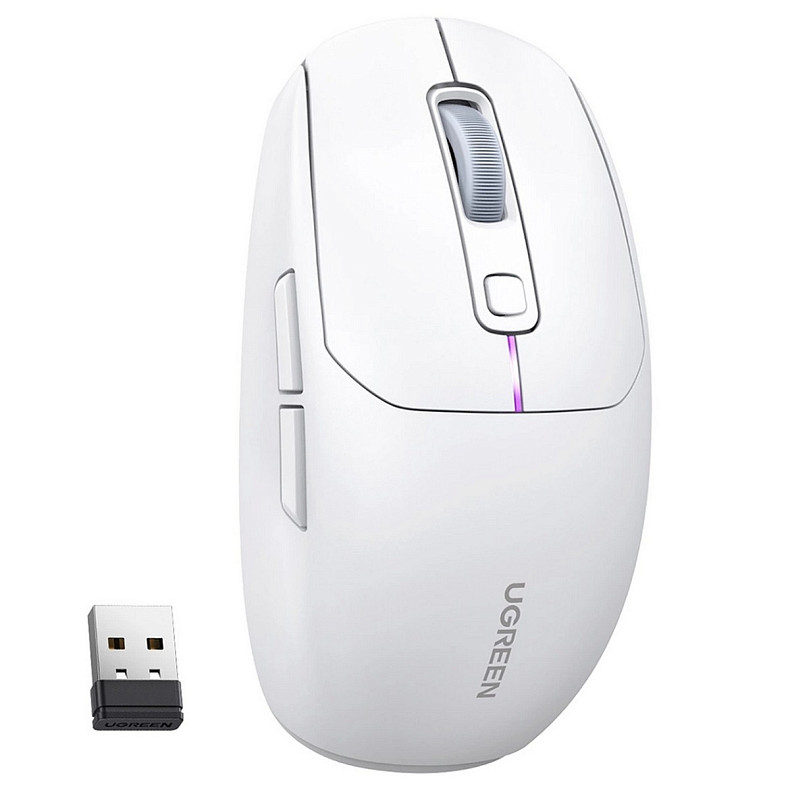 Мышка UGREEN MU103 Bluetooth, 5000dpi., 6кн., Белая