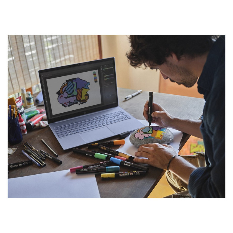 Ноутбук HP OmniBook 5 16-af1011ru 16" WUXGA IPS AG, Intel U7-255U, 24GB, F1TB, UMA, DOS, голубой