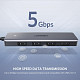 Хаб Ugreen CM219 USB 3.0 -> 4xUSB 3.0 active, с питанием Type-C, 15см