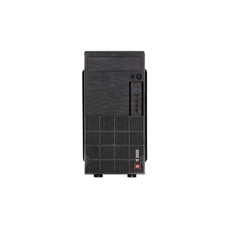 Корпус 2E Basis RD8603U-400, з БЖ 2E ATX400, 1xUSB3.0, 2xUSB2.0, Perforated Side, mATX, чорний