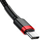 Кабель Baseus Cafule PD2.0 60W flash charging USB Type-C (20V 3A)2M Red+Black