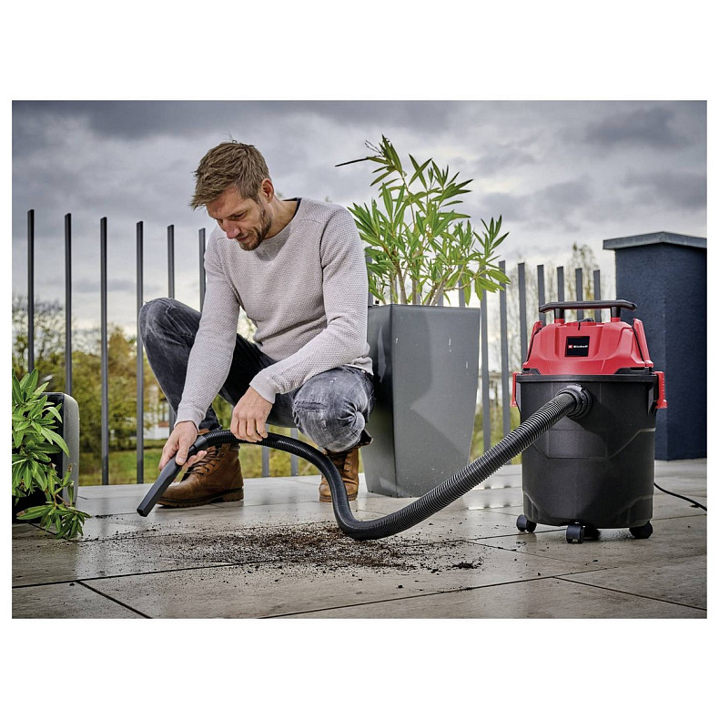 Пилосос професійний Einhell TC-VC 1820, 1250 Вт, пластик 20 л, 180 мбар, шланг 1.5 м, кабель 3 м, 3.