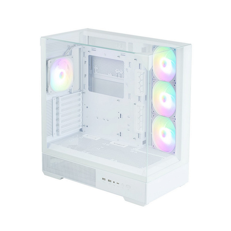 Корпус Zalman P40 Prism Plus, без БЖ, 2xUSB3.0, 1xUSB Type-C, 3x120мм ARGB Reverse, 1x120мм ARGB, VGA 420мм white