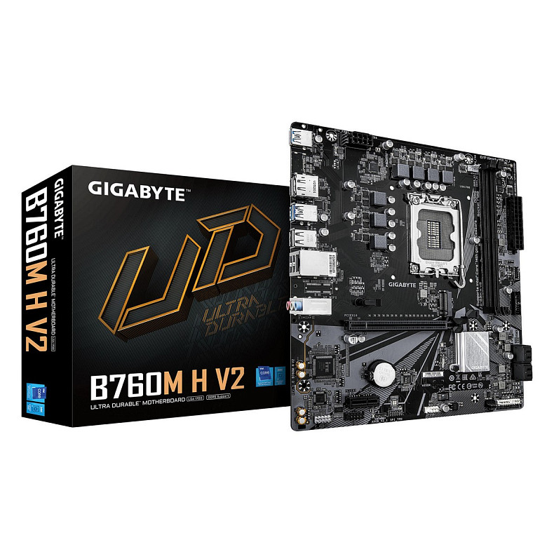 Материнська плата GIGABYTE B760M H V2 s1700 B760 2xDDR5 M.2 HDMI DP mATX