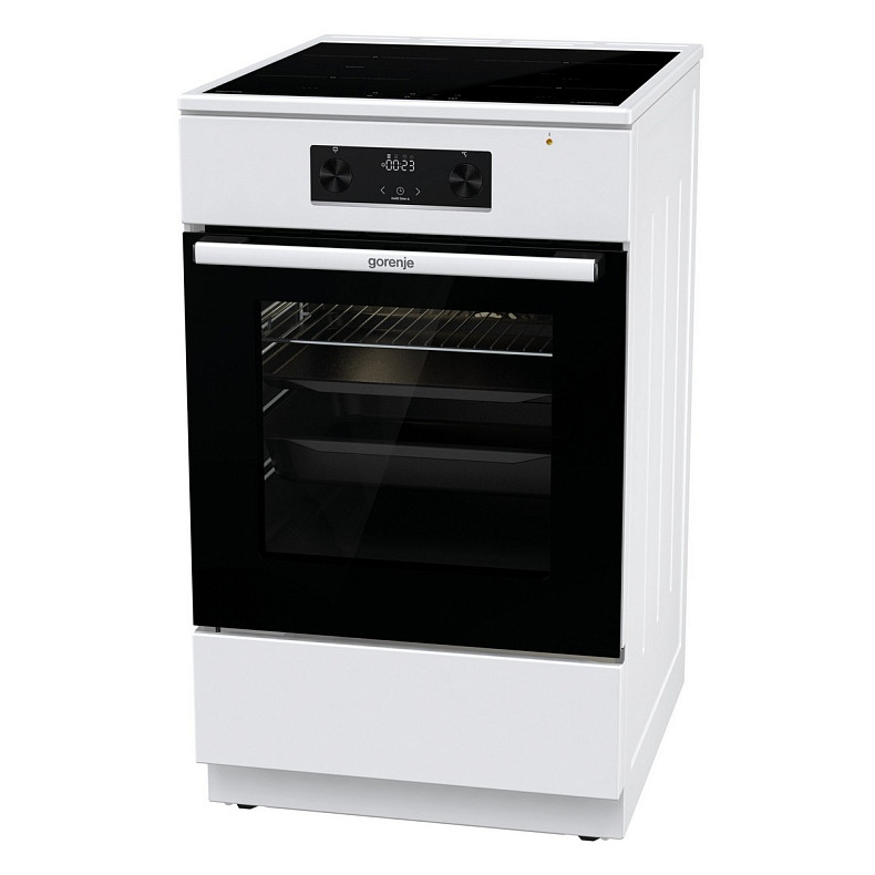 Плита Gorenje электрическая индукционная, 70л, 50x60см, дисплей, IconLed, белый