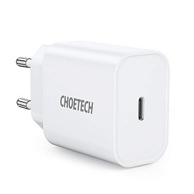 Сетевое зарядное устройство Choetech (1USBх3A) Type-C PD20W Charger White (Q5004-V5)