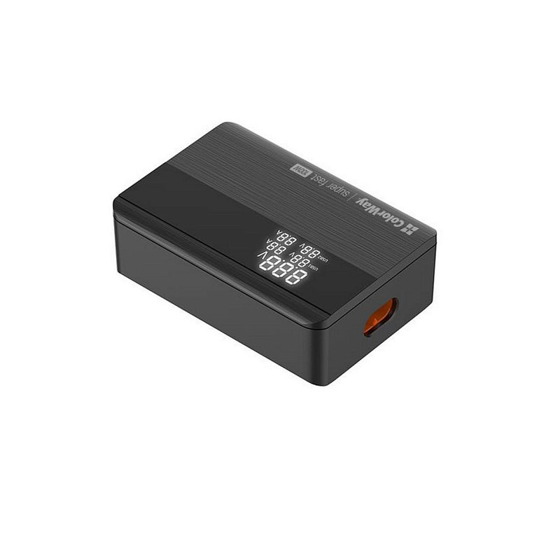 Зарядний пристрій ColorWay Power Delivery GaN (2USB-A + 2USB TYPE-C) (100W) Black (CW-CHS0)