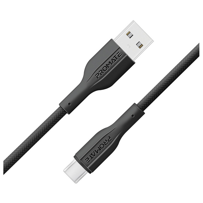 Кабель Promate xCord-AC200 USB - USB Type-C (M/M), 2 м, Black (xcord-ac200.black)