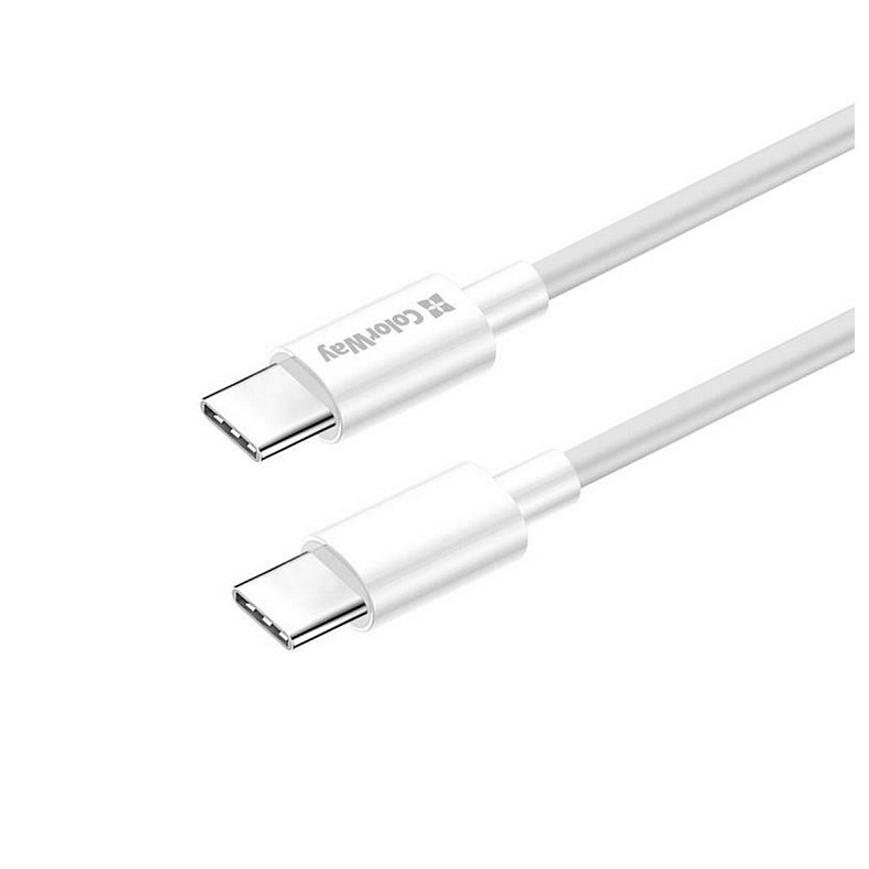 Кабель ColorWay USB-C-USB-C (PD Fast Charging 65W), 3.0А, 2м, White (CW-CBPDCC056-WT)