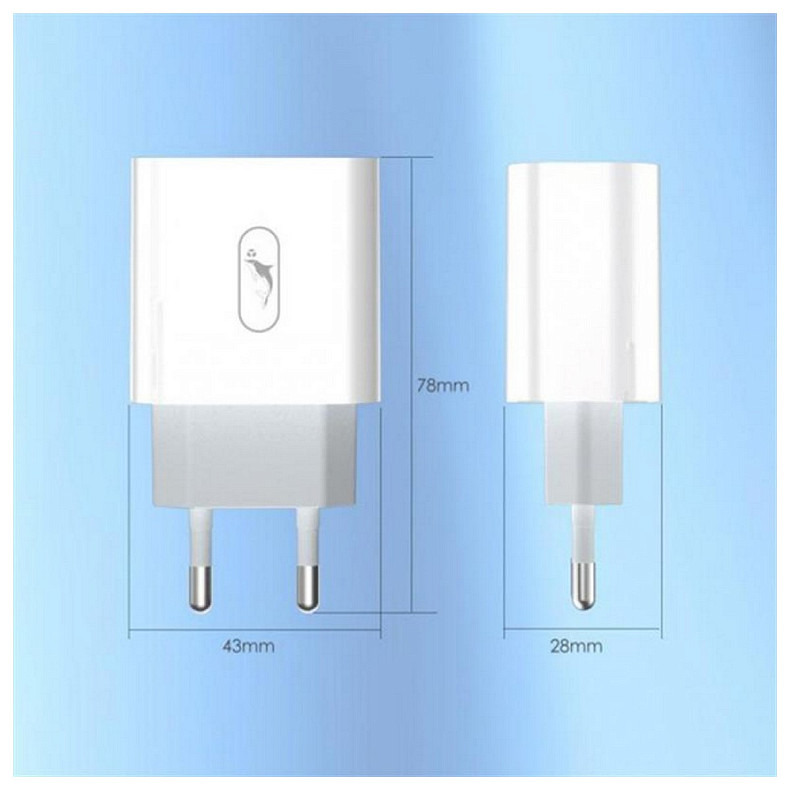 Зарядний пристрій SkyDolphin SC20 PD+QC3.0 (2USB, 3A) White (SDMZP-000121)