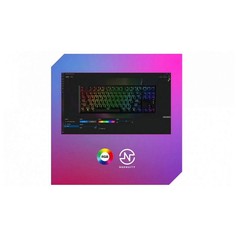 Клавіатура HyperX Alloy Origins Core PBT Aqua USB RGB ENG/RU Black (639N9AA)