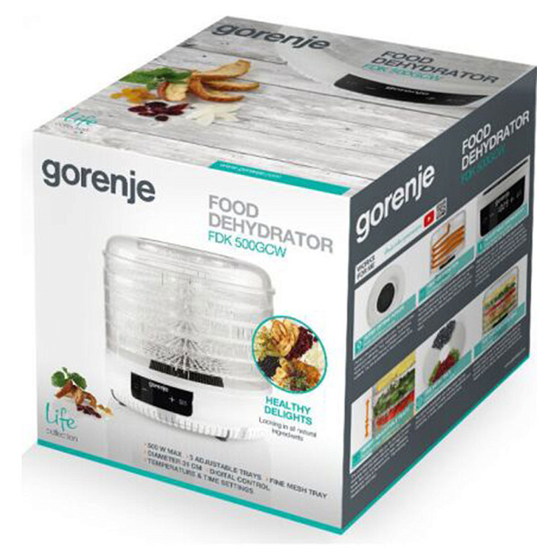 Сушилка для овощей и фруктов Gorenje FDK 500 GCW