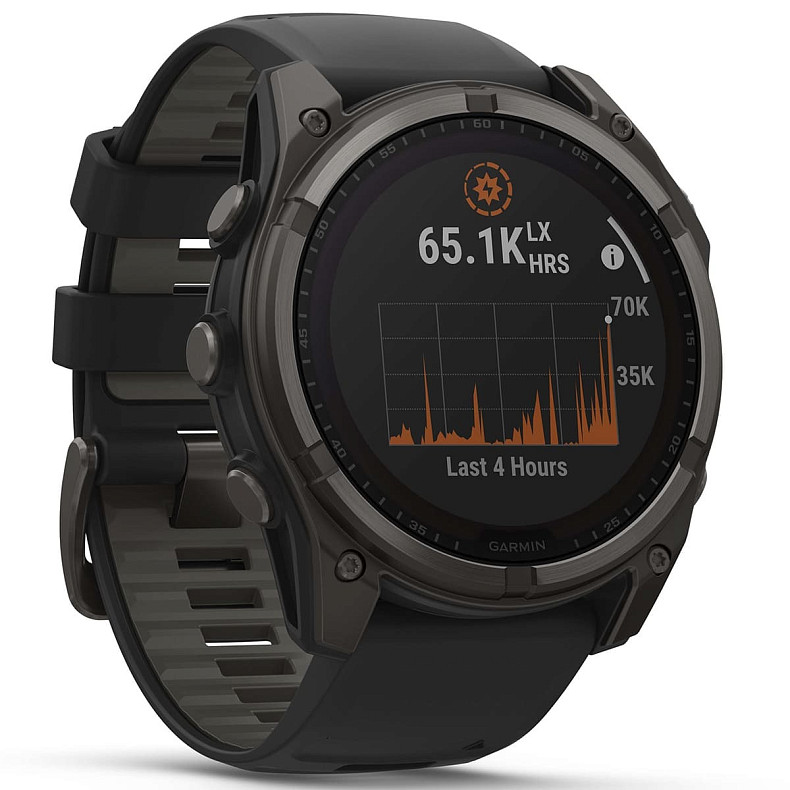 Спортивные часы GARMIN Fenix 8 51mm Sapphire Solar Carbon Gray DLC Titanium with Black Silicone Band