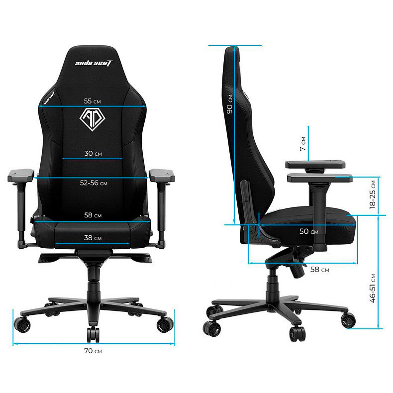 Крісло для геймерів Anda Seat Phantom 3 XL Gray Fabric (AD18XL-52-G-F-G01)