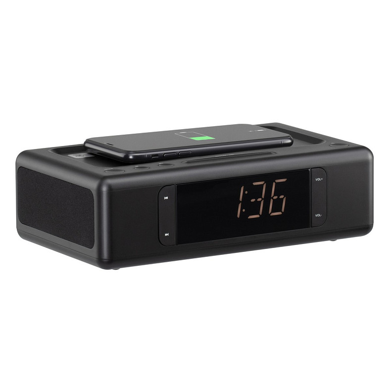 Мультимедійна акустика 2E SmartClock Wireless Charging Black (2E-AS01QIBK)