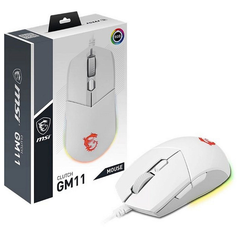 Мышка MSI Clutch GM11 white GAMING Mouse