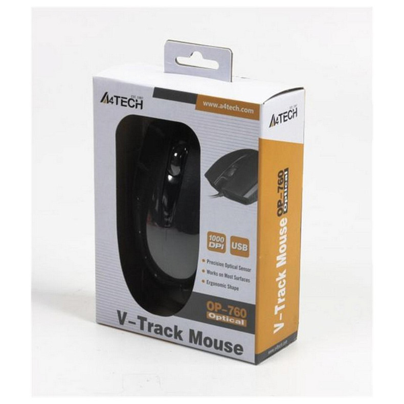 Миша A4Tech OP-760 чорна USB V-Track