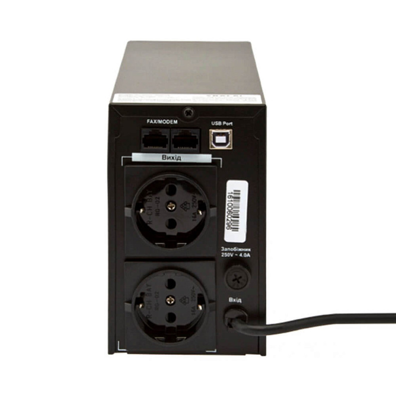 ДБЖ LogicPower UL850VA, Lin.int., AVR, 2 x євро, USB, LCD, метал