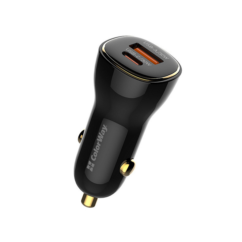 Зарядний пристрій ColorWay Power Delivery Port PPS USB (USB-A + USB-C, 60W) Black (C