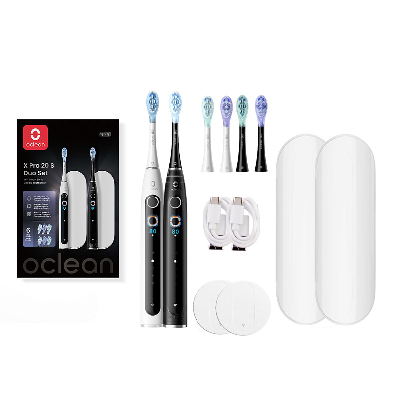Электрическая зубная щетка Oclean X Pro 20 S Duo Set White+Black