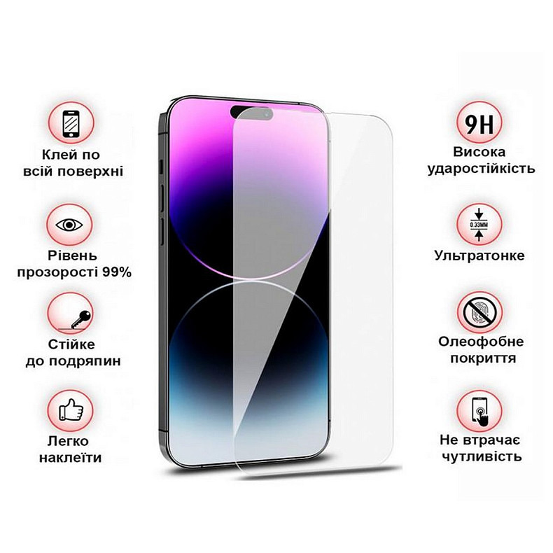 Захисне скло BeCover для Apple iPhone 14 Pro Max Crystal Clear Glass 3D (708087)