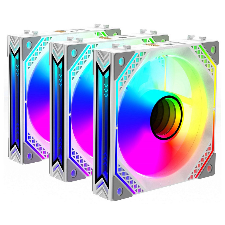 Корпусный вентилятор 2E GAMING Air Cool Magic Mirror ACF120MW-ARGB, 3x120мм, 2000rpm, 4pin PWM +5VAR