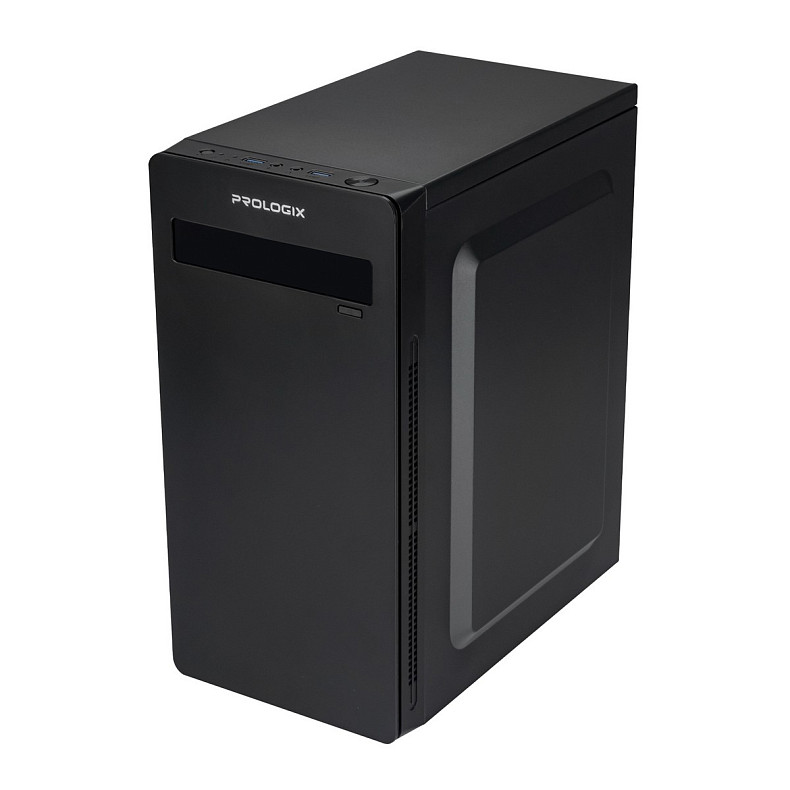 Корпус Prologix E101 500W 12см, 2xUSB3.0, Black