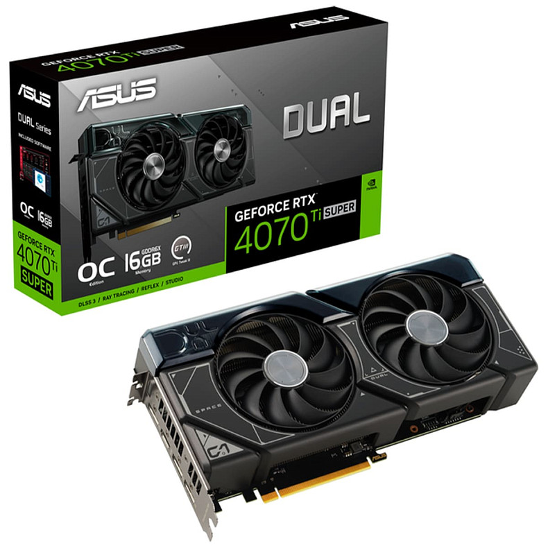 Видеокарта GF RTX 4070 Ti Super 16GB GDDR6X Dual OC Asus (DUAL-RTX4070TIS-O16G)