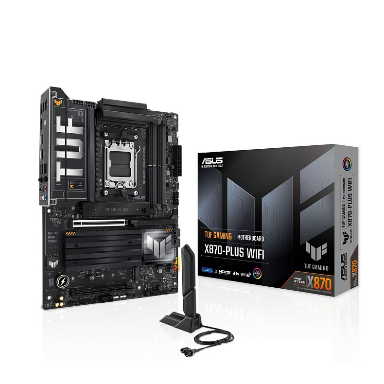 Материнская плата ASUS TUF GAMING X870-PLUS WIFI sAM5 X870 4xDDR5 M.2 HDMI WiFi BT ATX
