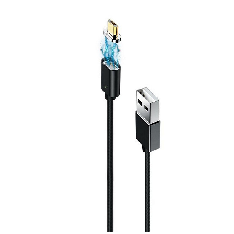 Кабель Grand-X USB-microUSB, магнитный, 1м, Black (MG-01M)