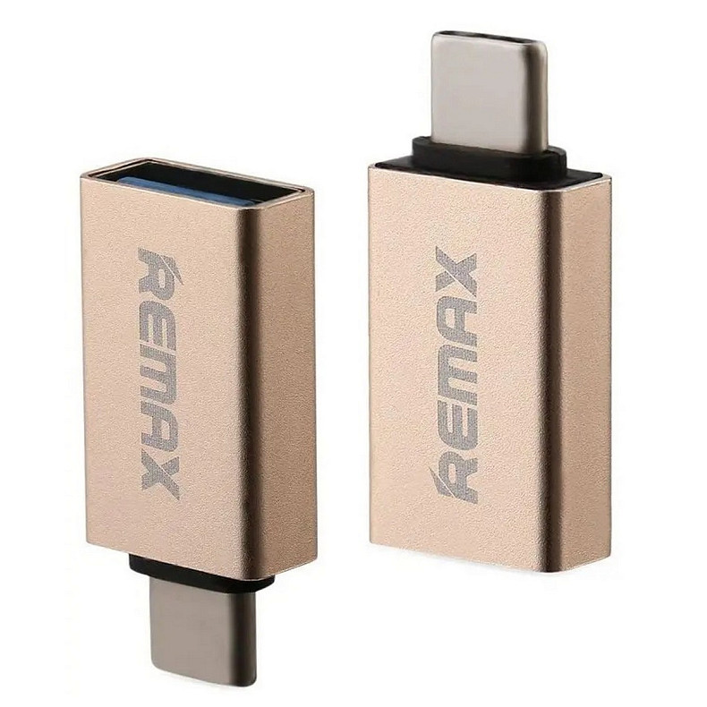 Адаптер Remax Glance USB-USB Type-C RA-OTG1 Gold (6954851289753)