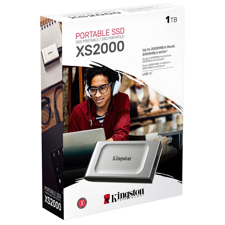 SSD диск Kingston XS2000 Portable USB 1.0ТB Silver (SXS2000/1000G)