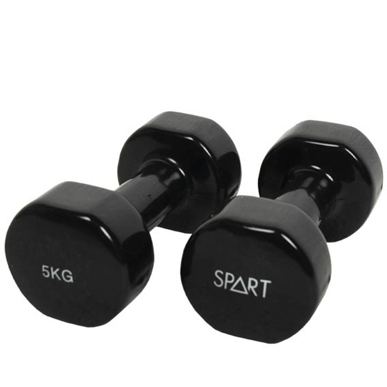 Гантель виниловая SPART 5 кг / пара/ черные