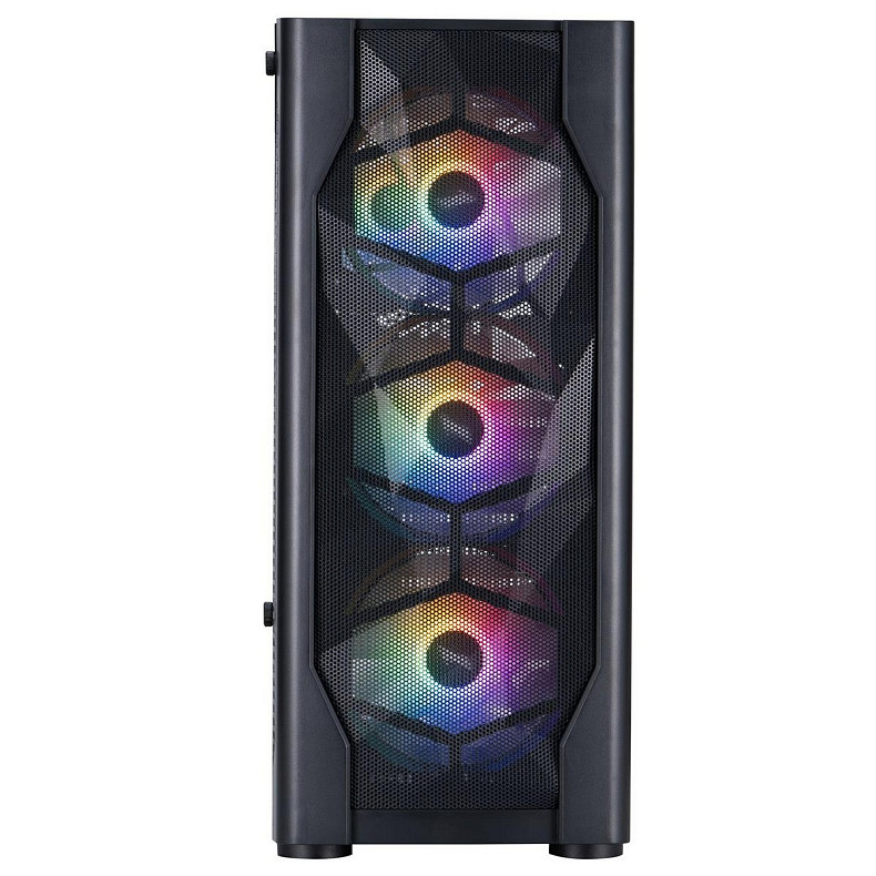 Корпус 1stPlayer D4-BK-4F1 Black без БП