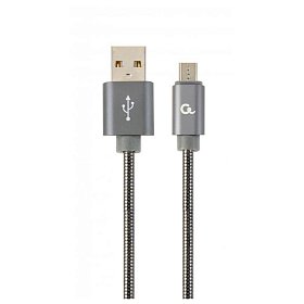 Кабель Cablexpert (CC-USB2S-AMmBM-2M-BG) USB 2.0 A - microUSB, преміум, 2м, сірий