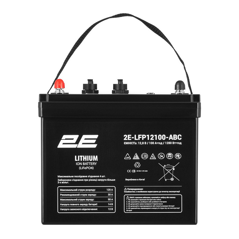 Аккумуляторная батарея 2E LFP12, 12В, 100Ah, ABC 4S (2E-LFP12100-ABC)