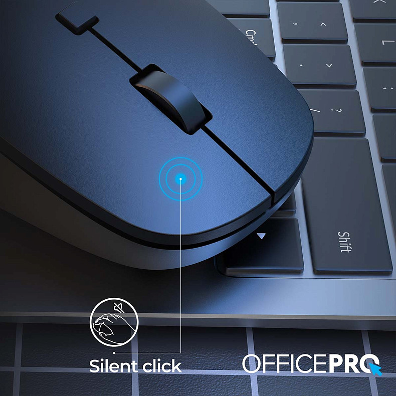 Миша OfficePro M305B Silent Click Ergonomic Wireless Black