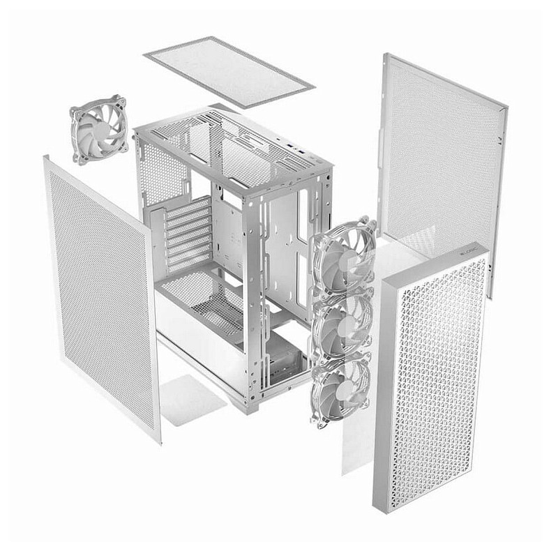 Корпус LogicConcept dart pro midi white mesh fans 4x120mm без БП ATX