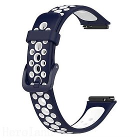 Ремешок BeCover Vents Style для Huawei Band 7/Honor Band 7 Blue-White (709442)