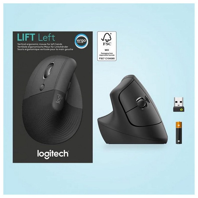 Мышка Logitech Lift Vertical Ergonomic Graphite USB (910-006474)