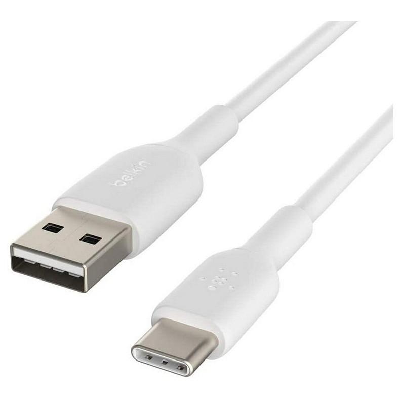 Кабель USB-A > USB-C заряджання/синхронізації Belkin 2м, 15Вт, Type-C, PVC, білий